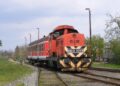 Nagyatád: ritka látvány: M43 1029 és egy halberstadti személykocsi alkotja a személyvonatot - az állomáson (készítette: Gálovics Márk, 2008.04.03.)