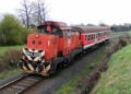 Nagyatád: ritka látvány: M43 1029 és egy halberstadti személykocsi alkotja a személyvonatot (készítette: Gálovics Márk, 2008.04.03.)