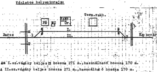 Homokszentgyörgy vázlatos helyszínrajza a mrh. 1966-os végrehajtási utasításából