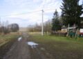 Kaposdada: a nyomvonal (kerékpárút) és a bekötút kereszteződése, a megálló helye (Kaposvár felé nézünk) (2007.02.10.)