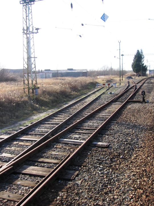 Kaposmérő: I. vágány, bal szélen a téglagyári ipv., a másik kiágazás a barcsi vonal csonkája (2007.)