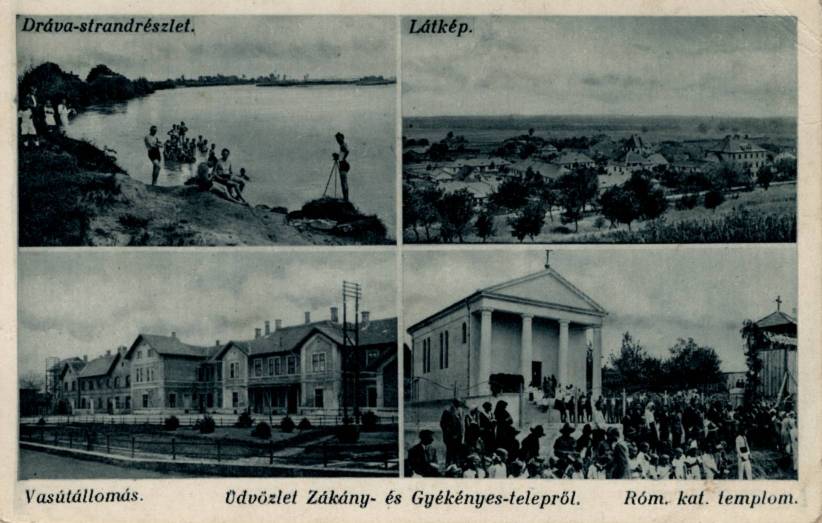 Gyékényes (régi képeslap)