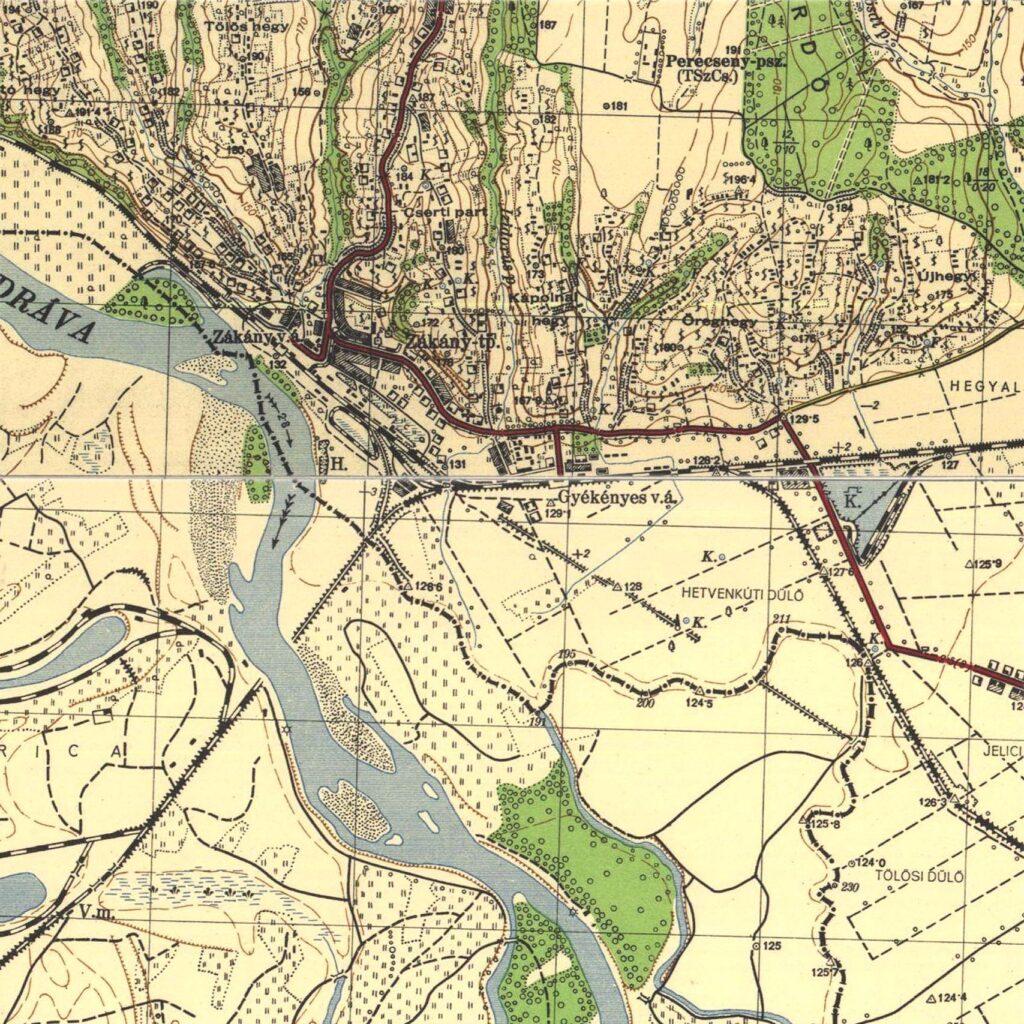 Zákányi térképrészlet 1951-ből (forrás: Moór Attila)