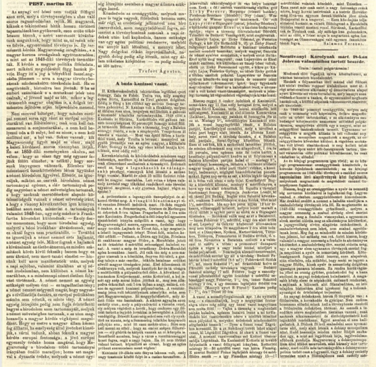 Pesti Napló 1861. 03. 23. 12. évf. 3335. sz. 1. p.